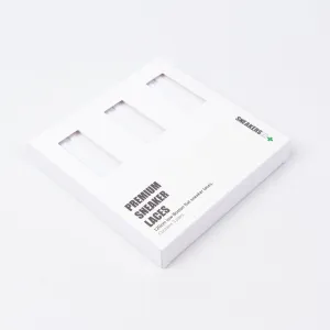 3 PACK GIFT BOX: BOSTON FLAT SNEAKER LACES 120cm: WHITE