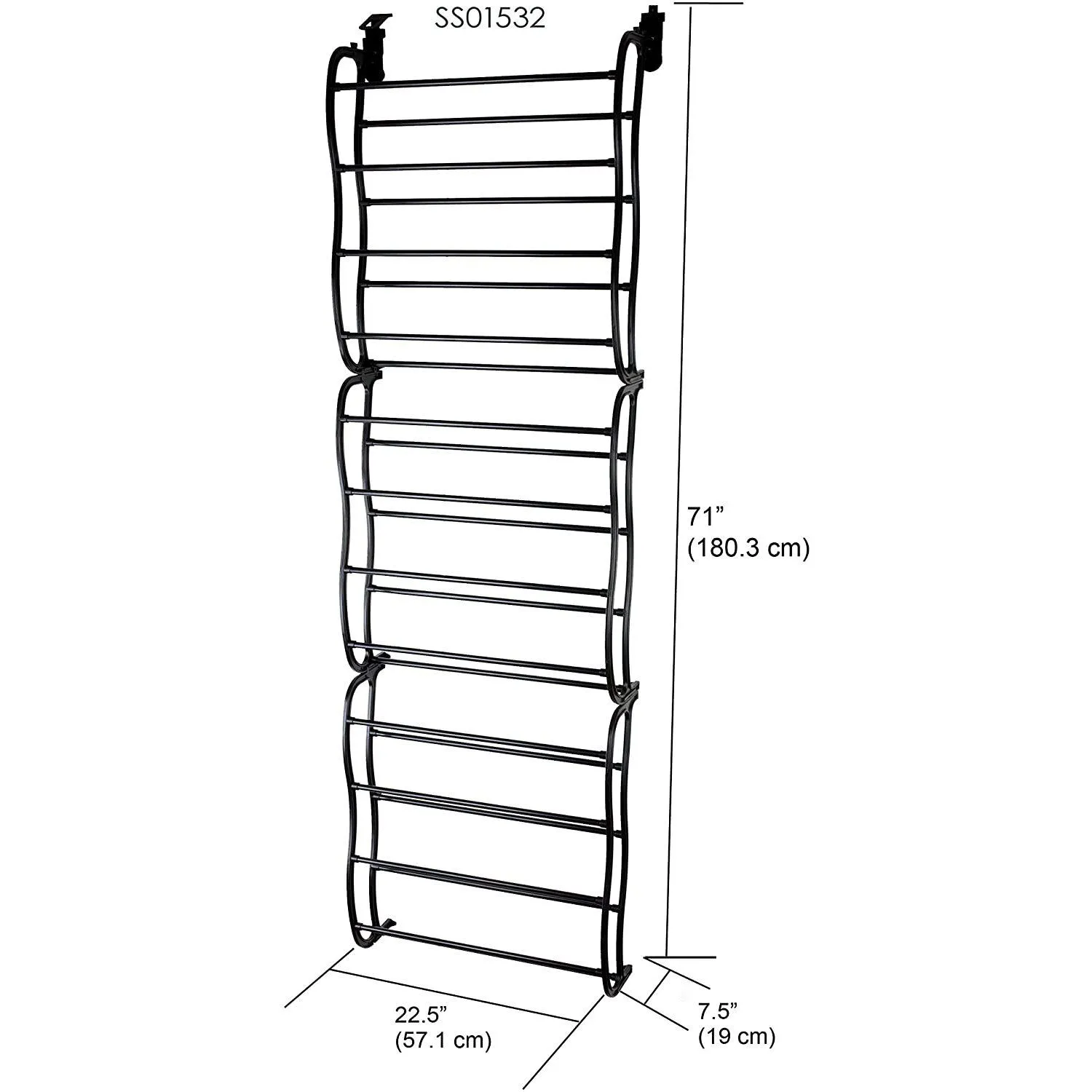 36-Pair: Sunbeam Over the Door Shoe Rack