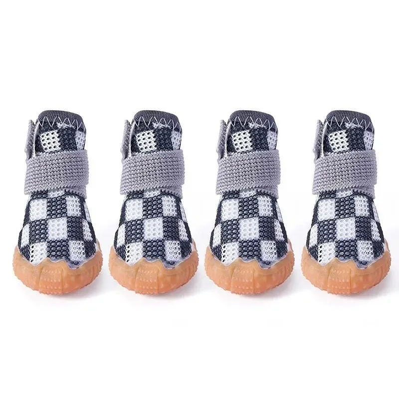 4PCS Dog Shoes Boots Mesh Dog Shoes Breathable Dog Booties