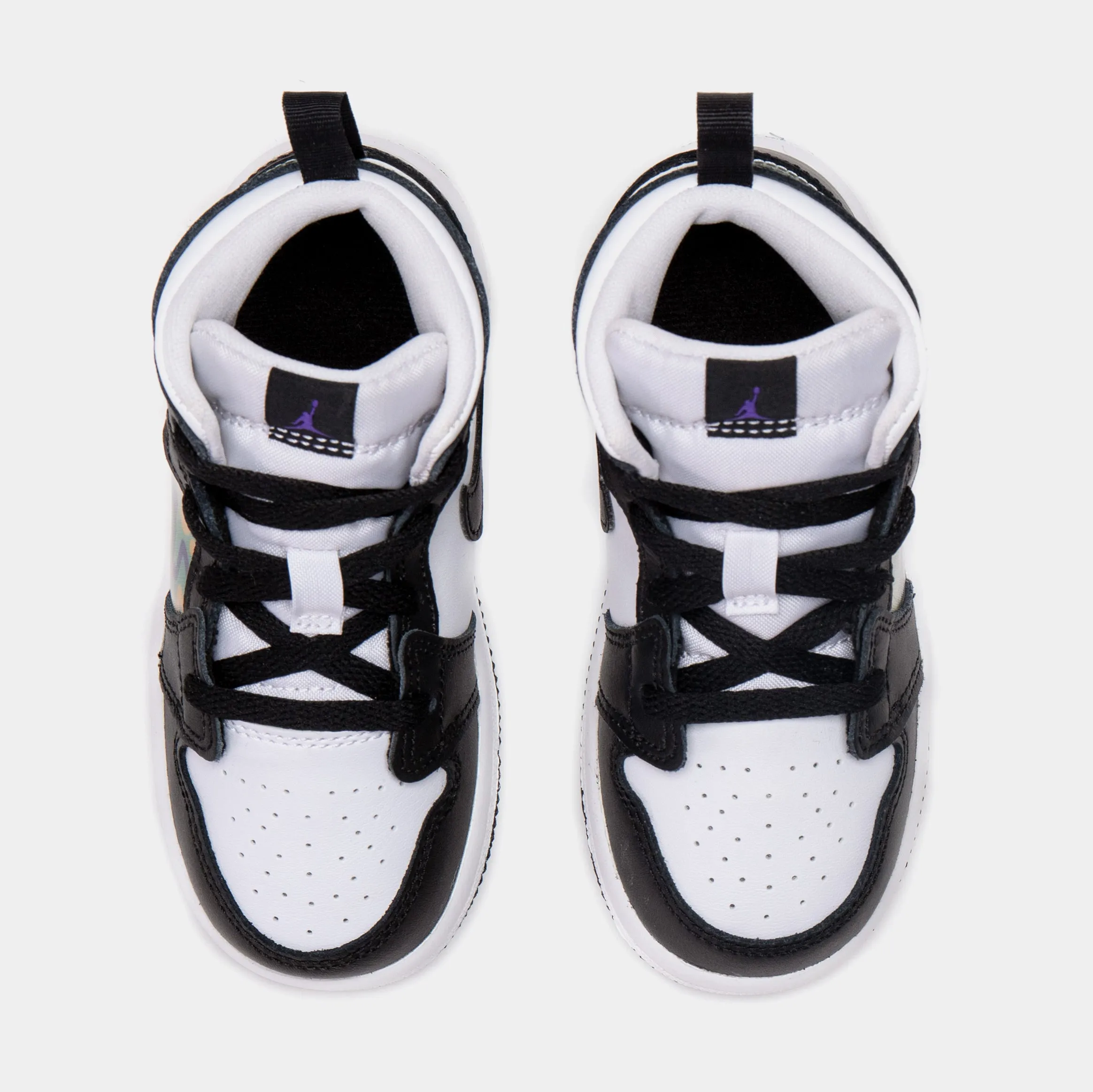 Air Jordan 1 Mid Hologram Infant Toddler Lifestyle Shoes (Black)