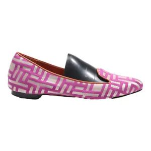 BAMS Loafer Shoes Purple Canvas Womens UK 6