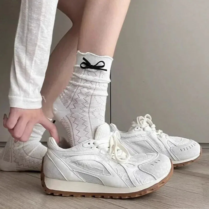 binfenxie  -  Mesh Hollow Platform Sneakers for Women Designer Soft-soled Casual Outdoor Sport Shoes Ladies Fashion Luxury Zapatos De Mujer