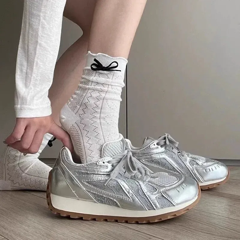 binfenxie  -  Mesh Hollow Platform Sneakers for Women Designer Soft-soled Casual Outdoor Sport Shoes Ladies Fashion Luxury Zapatos De Mujer