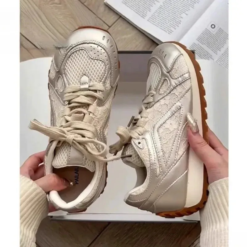 binfenxie  -  Mesh Hollow Platform Sneakers for Women Designer Soft-soled Casual Outdoor Sport Shoes Ladies Fashion Luxury Zapatos De Mujer