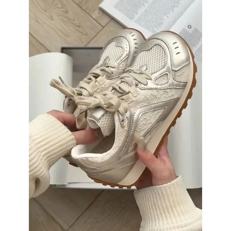 binfenxie  -  Mesh Hollow Platform Sneakers for Women Designer Soft-soled Casual Outdoor Sport Shoes Ladies Fashion Luxury Zapatos De Mujer