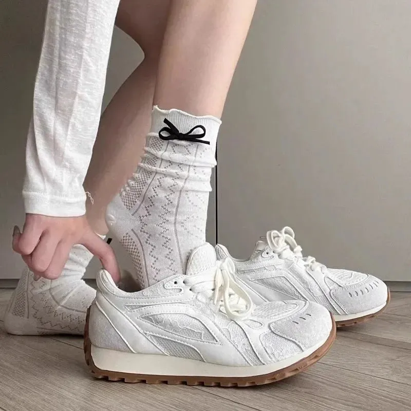 binfenxie  -  Mesh Hollow Platform Sneakers for Women Designer Soft-soled Casual Outdoor Sport Shoes Ladies Fashion Luxury Zapatos De Mujer