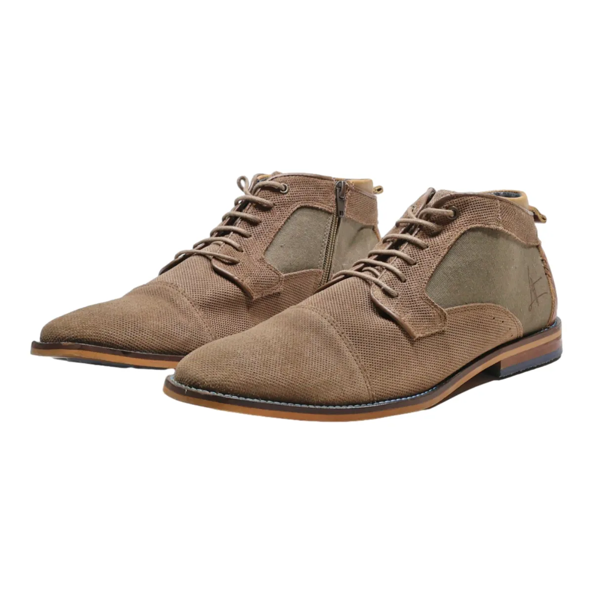 BULL BOXER Derby Shoes Brown Canvas Mens UK 9.5