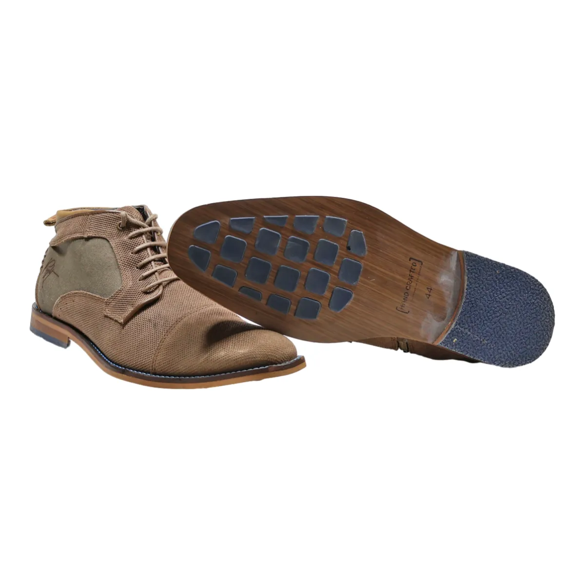 BULL BOXER Derby Shoes Brown Canvas Mens UK 9.5