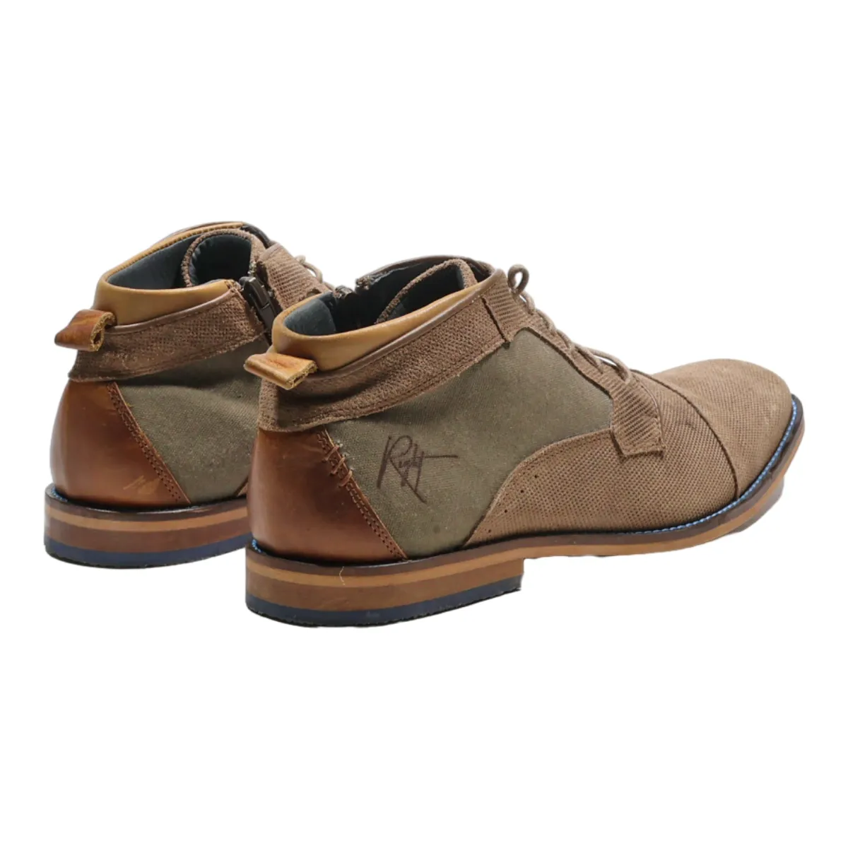 BULL BOXER Derby Shoes Brown Canvas Mens UK 9.5