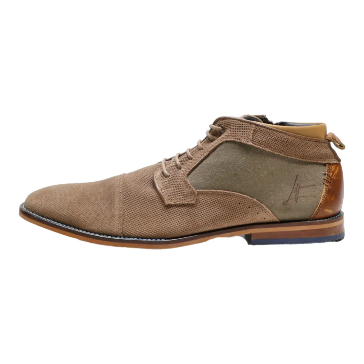 BULL BOXER Derby Shoes Brown Canvas Mens UK 9.5