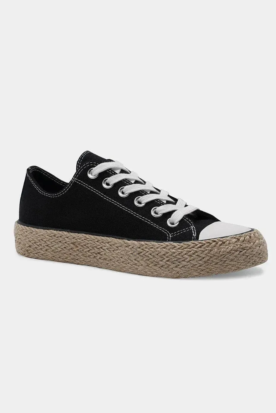 Chic Woven Espadrille Lace-Up Sneakers