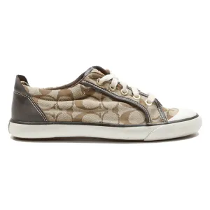 COACH Low Top Trainers Brown Canvas Womens UK 7