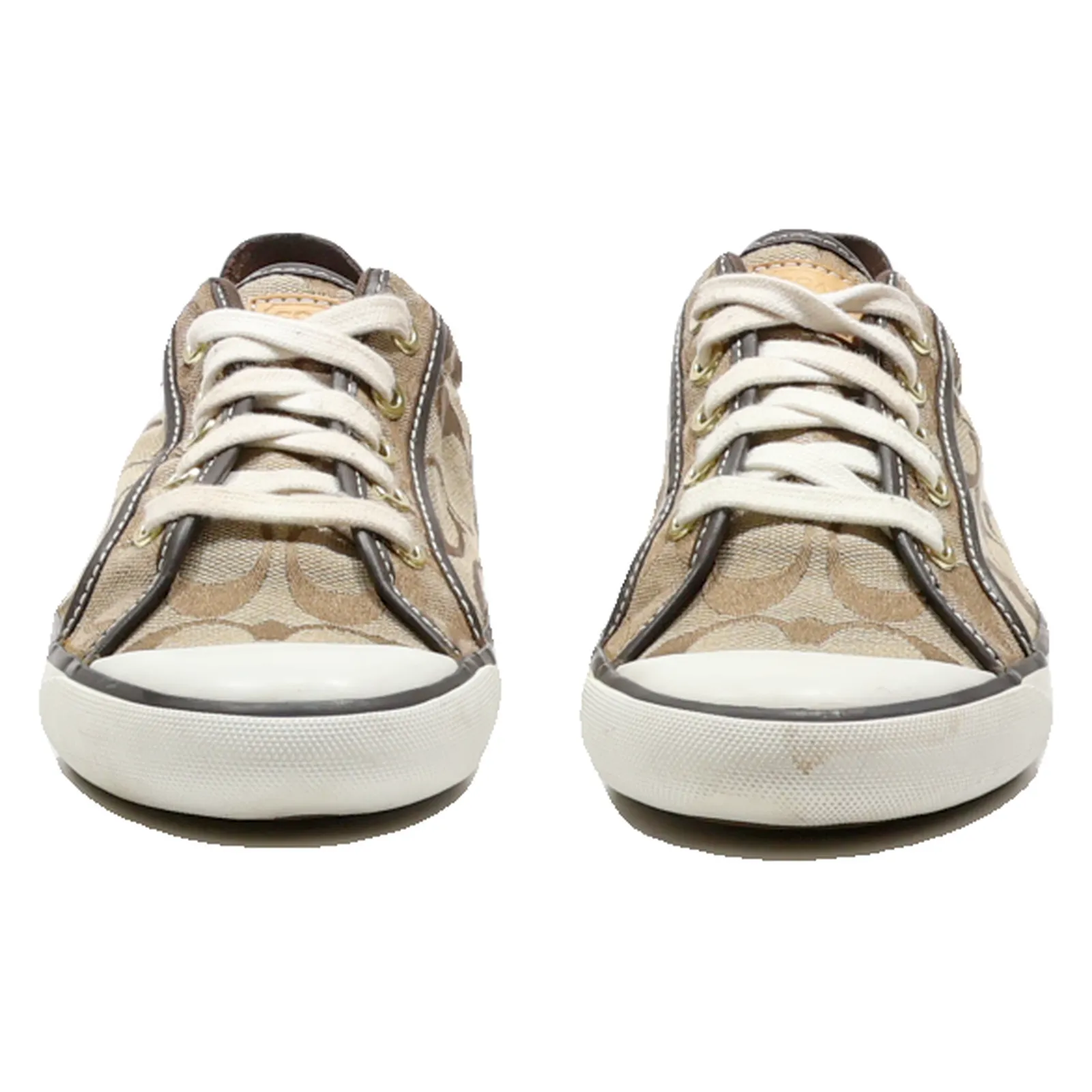 COACH Low Top Trainers Brown Canvas Womens UK 7