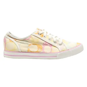 COACH Low Top Trainers Cream Canvas Womens UK 8