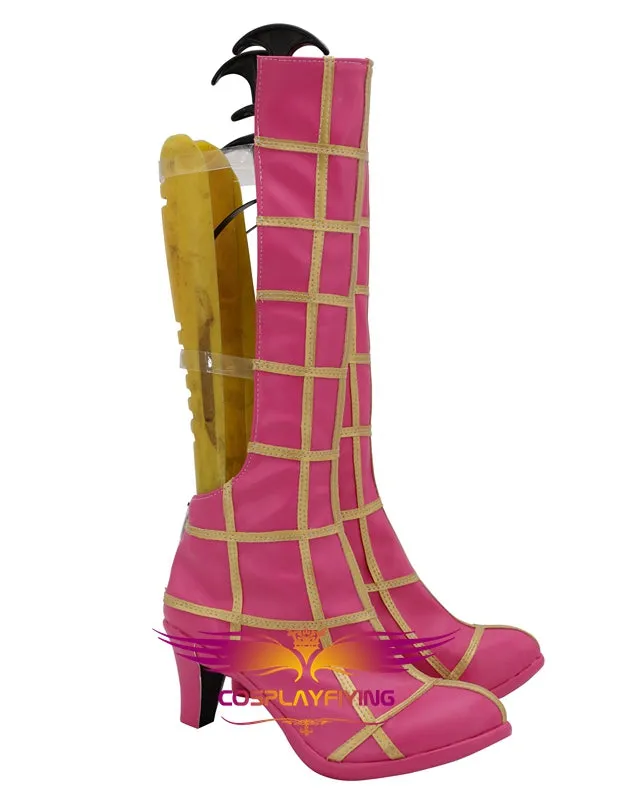 Comics JoJo's Bizarre Adventure Spice Girl Trish Una Pink Cosplay Shoes Boots Custom Made for Adult Men and Women Halloween Carnival