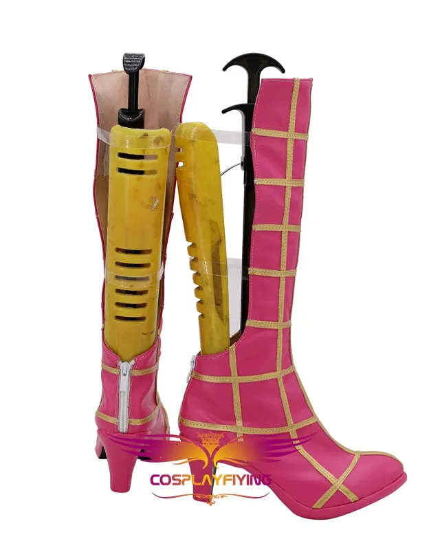 Comics JoJo's Bizarre Adventure Spice Girl Trish Una Pink Cosplay Shoes Boots Custom Made for Adult Men and Women Halloween Carnival