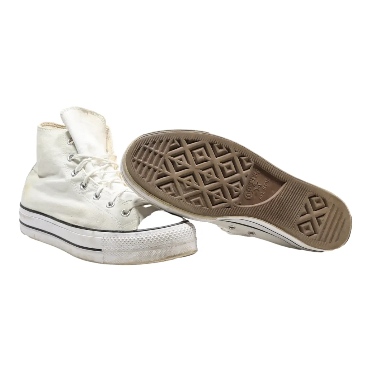 CONVERSE Chuck Taylor All Star 2020 Platform Trainers White Canvas Womens UK 9