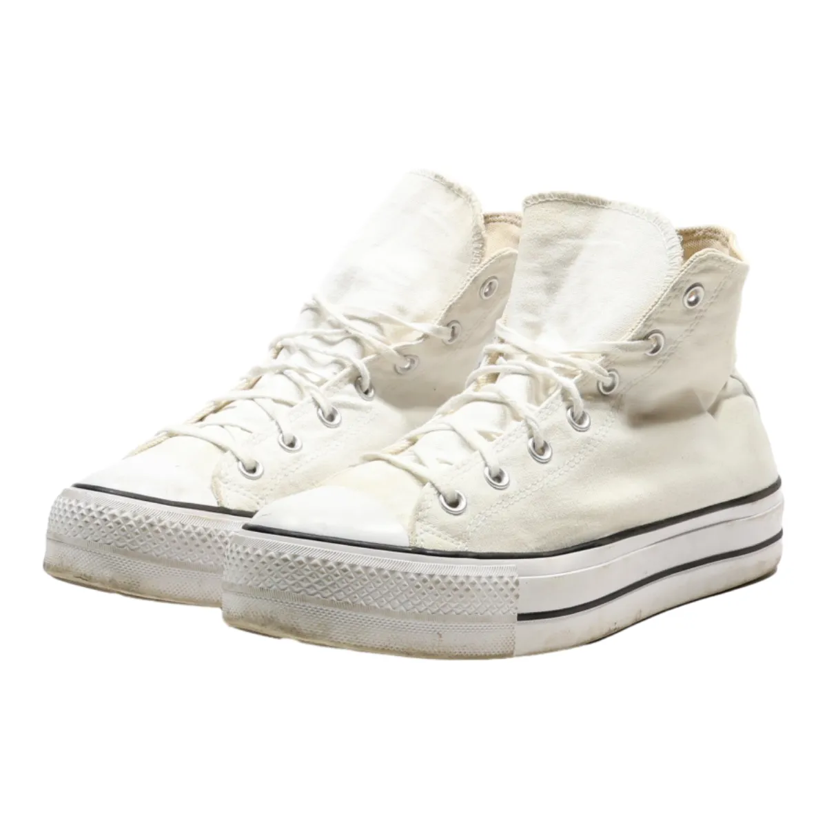CONVERSE Chuck Taylor All Star 2020 Platform Trainers White Canvas Womens UK 9