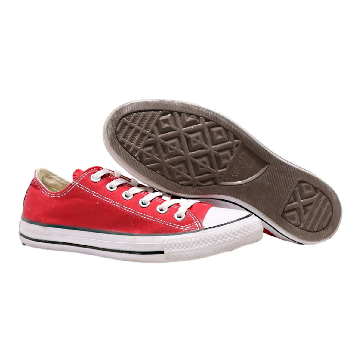 CONVERSE Chuck Taylor All Star Low Top Trainers Red Canvas Womens UK 7.5