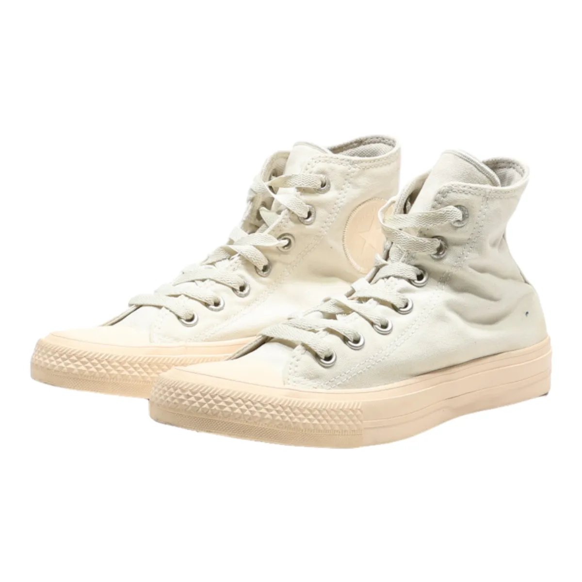 CONVERSE High Top Trainers Beige Canvas Womens UK 5.5