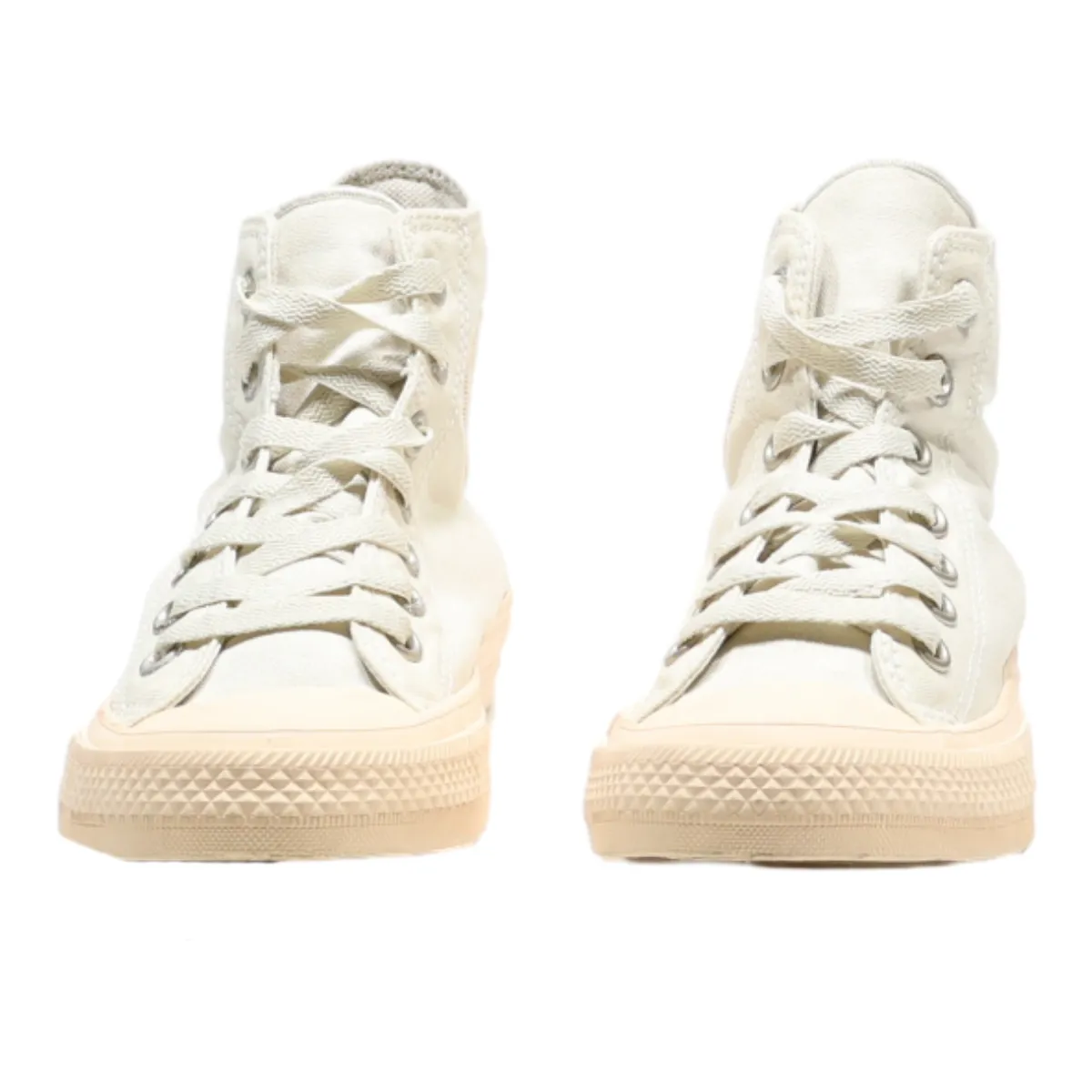 CONVERSE High Top Trainers Beige Canvas Womens UK 5.5