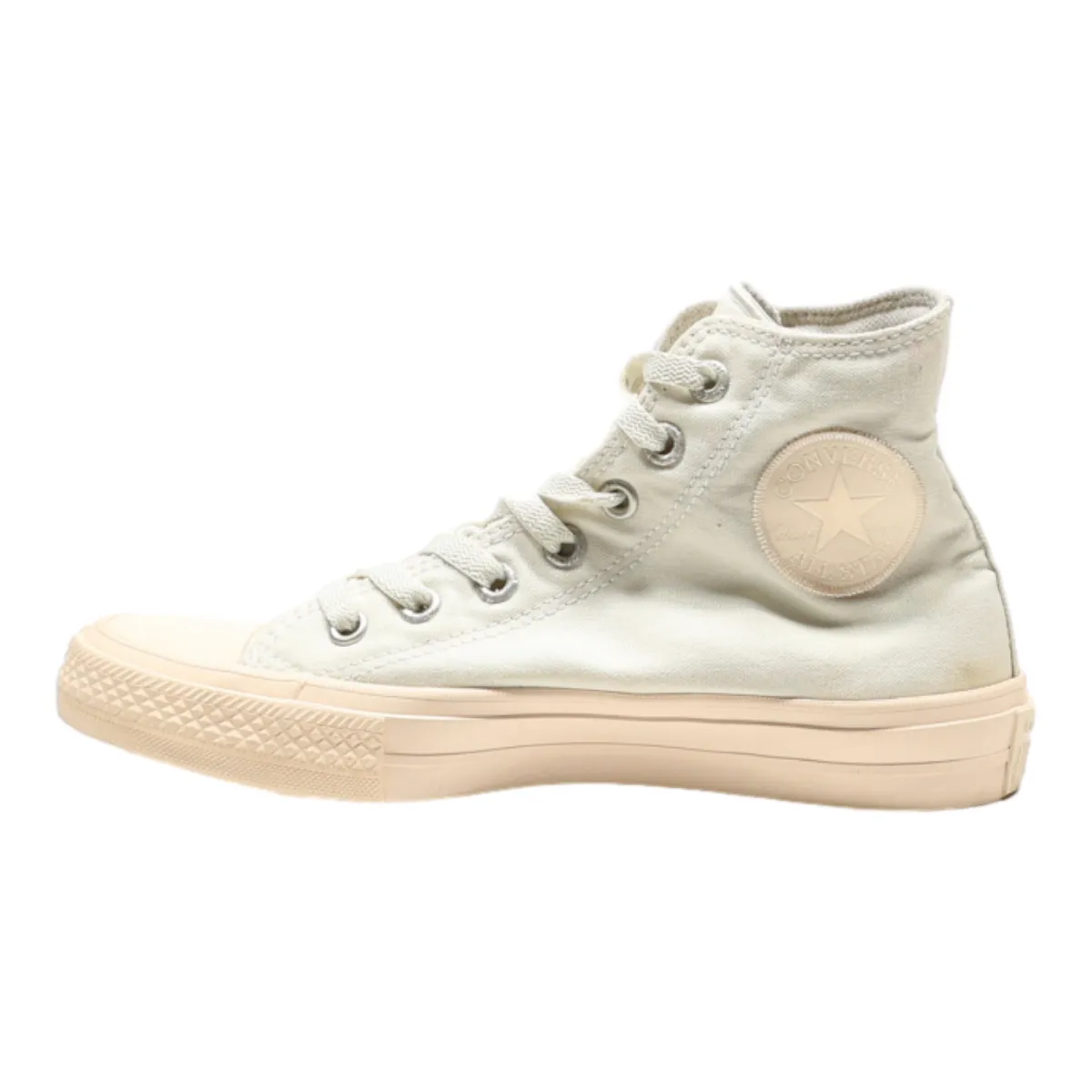 CONVERSE High Top Trainers Beige Canvas Womens UK 5.5