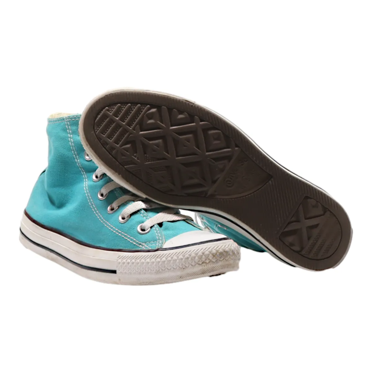 CONVERSE High Top Trainers Blue Canvas Womens UK 5.5