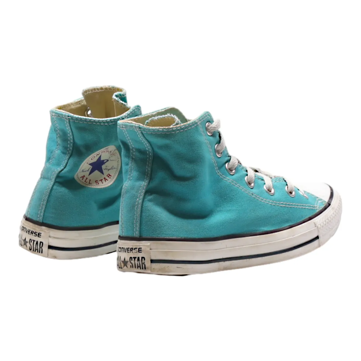 CONVERSE High Top Trainers Blue Canvas Womens UK 5.5