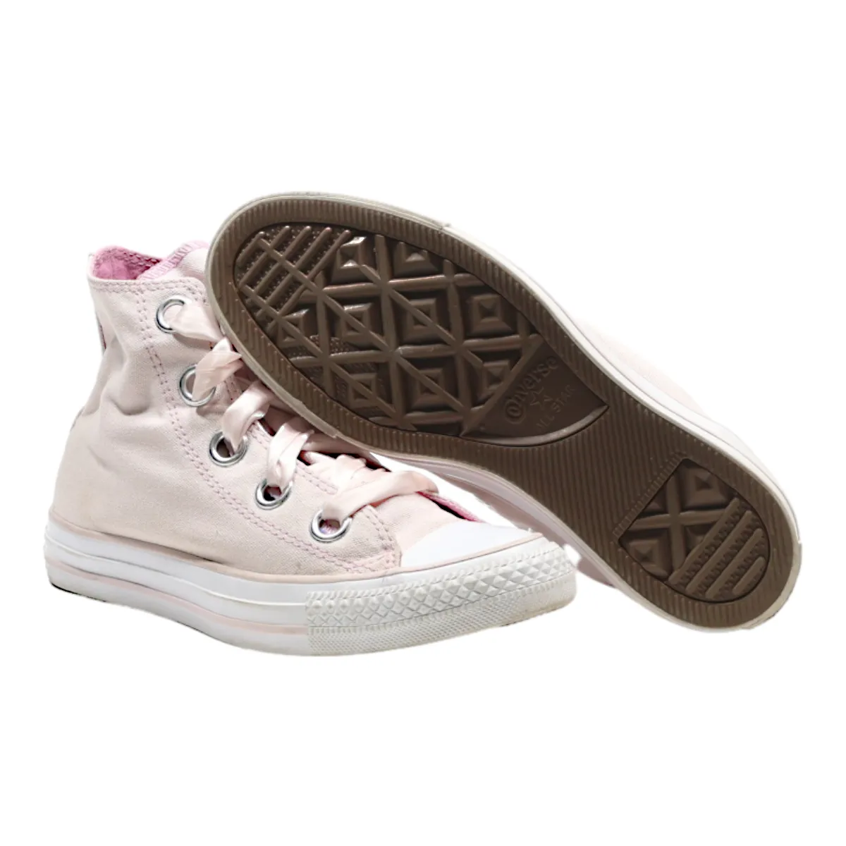 CONVERSE High Top Trainers Pink Canvas Womens UK 5