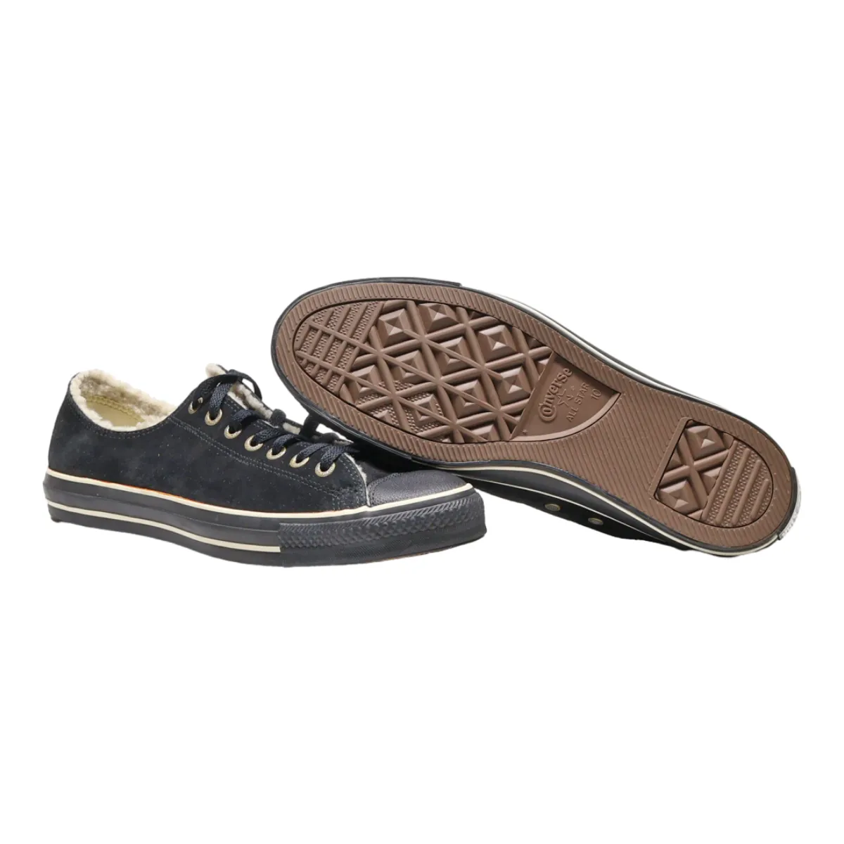 CONVERSE Low Top Trainers Black Canvas Mens UK 10