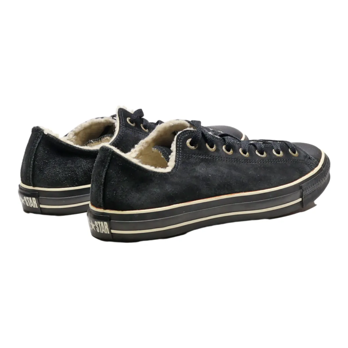 CONVERSE Low Top Trainers Black Canvas Mens UK 10