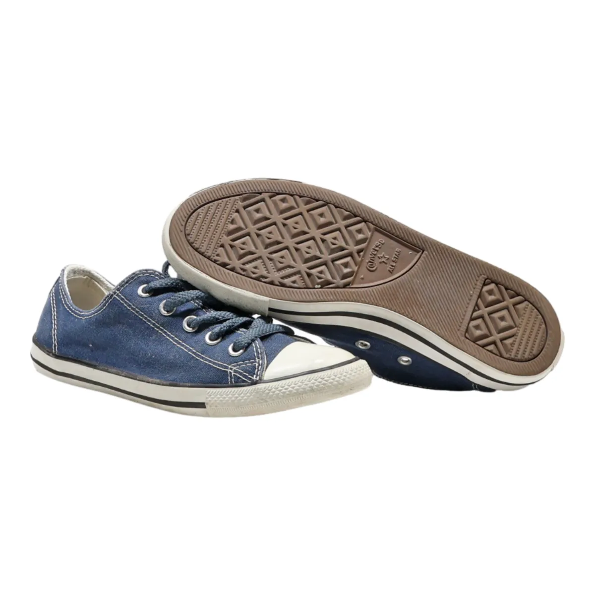 CONVERSE Low Top Trainers Blue Canvas Womens UK 4
