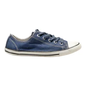CONVERSE Low Top Trainers Blue Canvas Womens UK 4