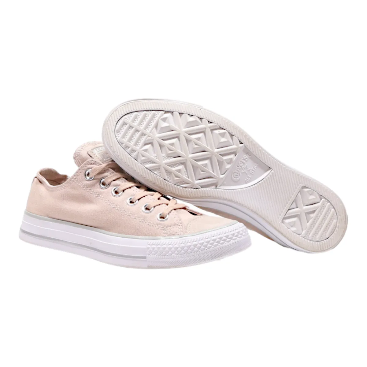 CONVERSE Low Top Trainers Pink Canvas Womens UK 5