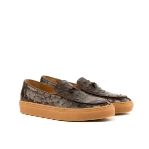 Dark Brown Ostrich Belgian Sneakers