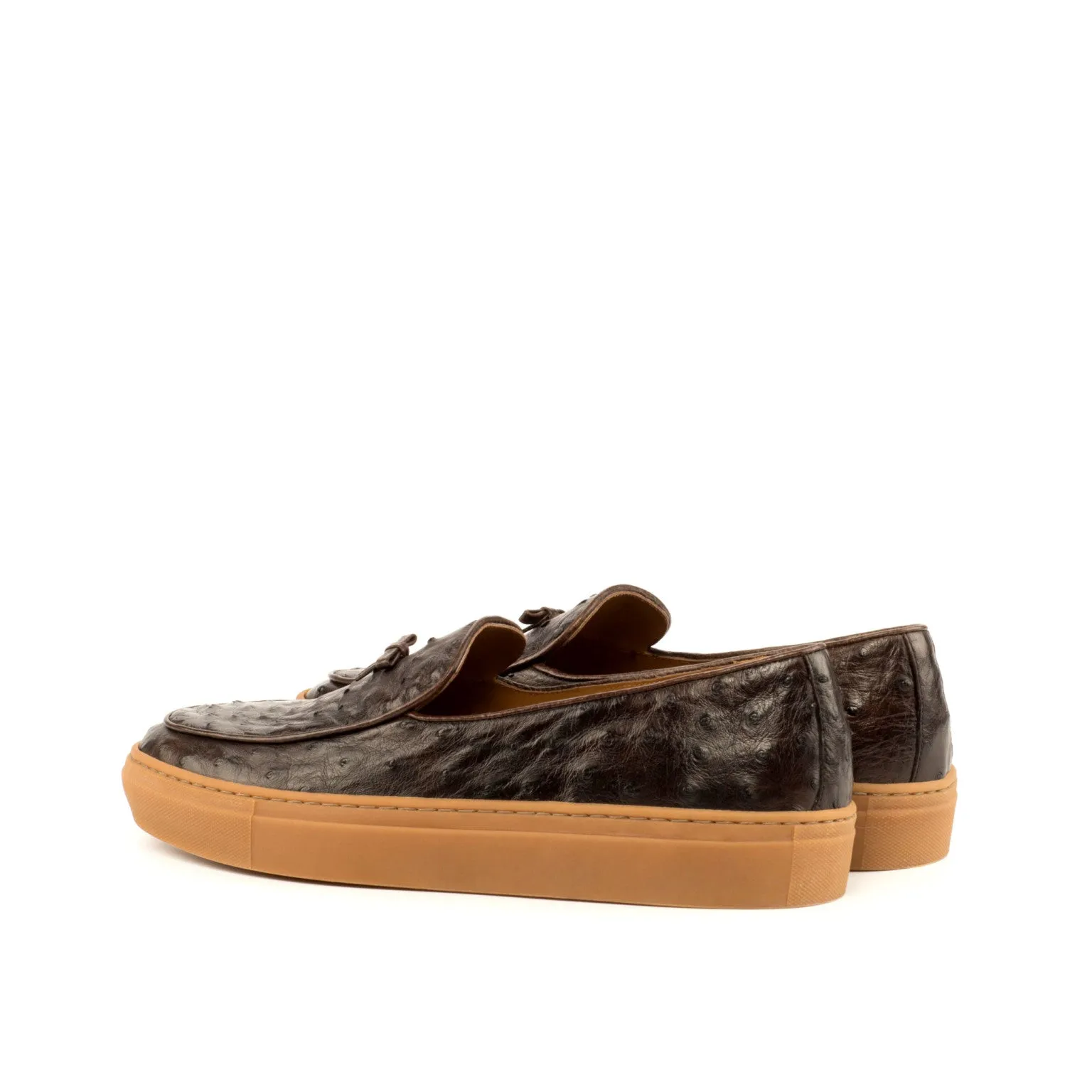 Dark Brown Ostrich Belgian Sneakers