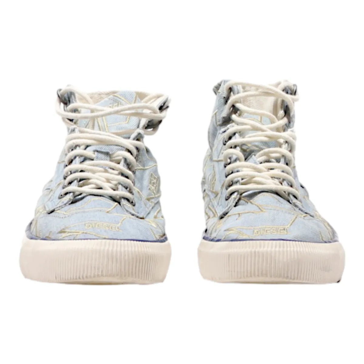 DIESEL High Top Trainers Blue Canvas Womens UK 6.5