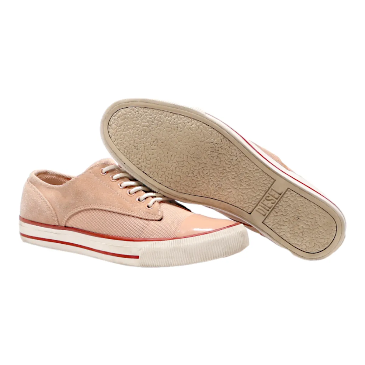 DIESEL Low Top Trainers Pink Canvas Womens UK 6.5