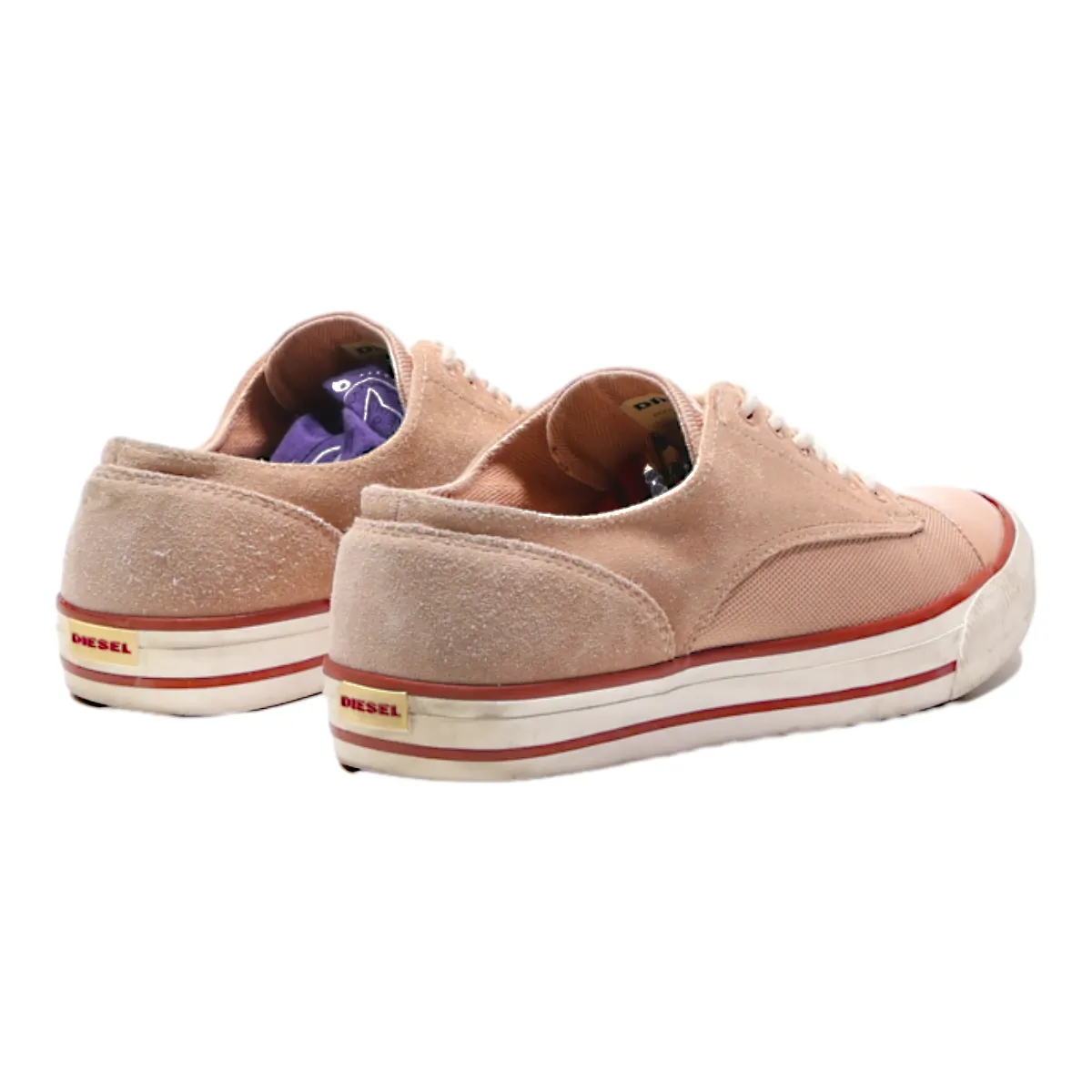 DIESEL Low Top Trainers Pink Canvas Womens UK 6.5