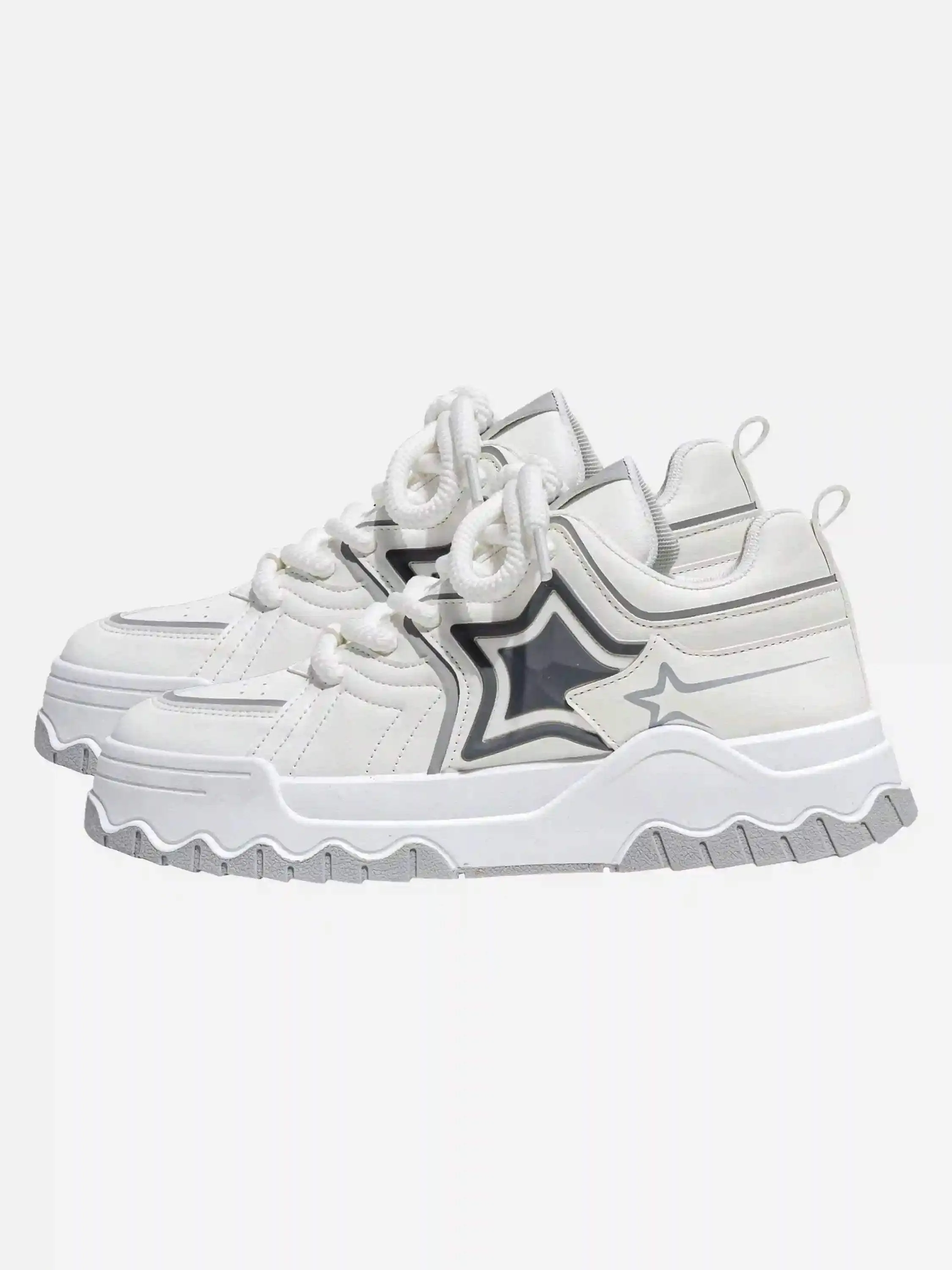 Disguisen Street Style Star Thick-Soled Sneakers