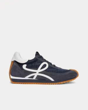 Flow Runner Nylon & Suede Dark Navy Low Top Sneakers