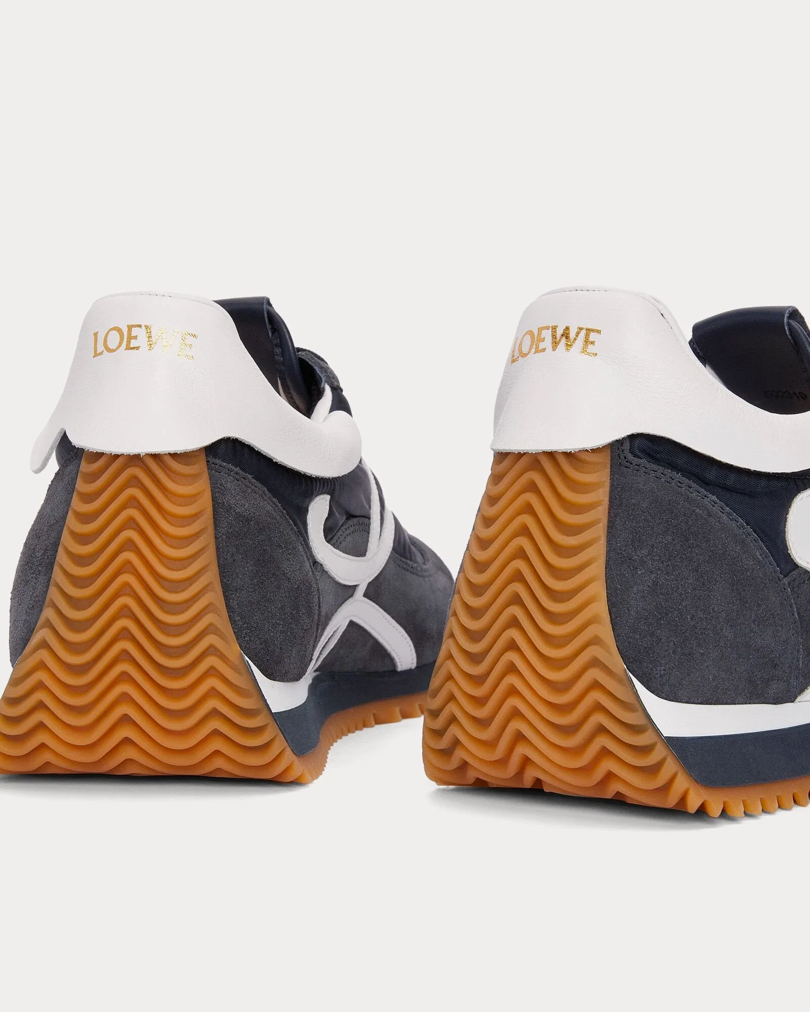 Flow Runner Nylon & Suede Dark Navy Low Top Sneakers