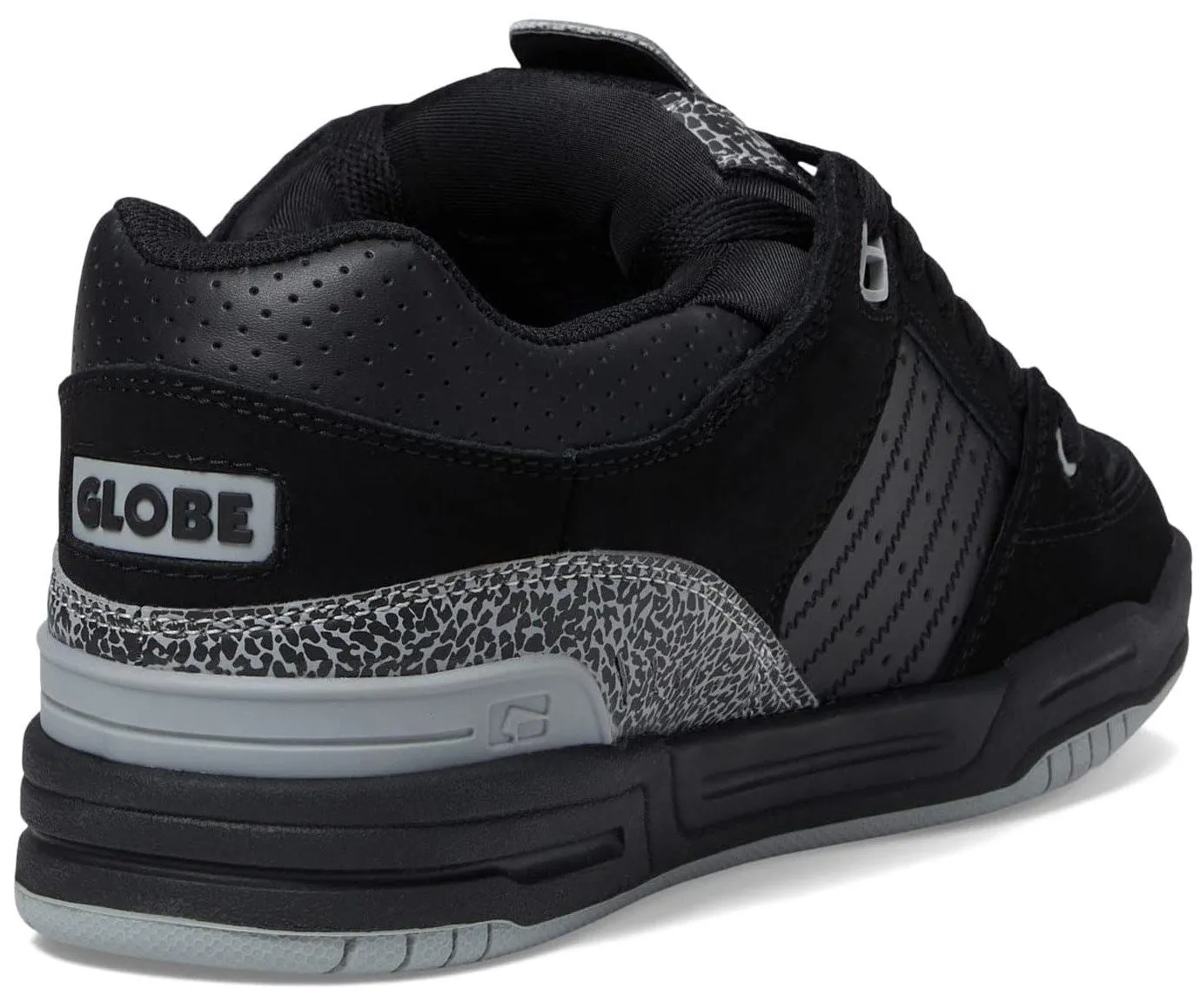 Globe Fusion Black Grey Stipple Nubuck Mens Skate Trainers