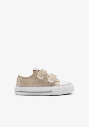 Gold Glitter Straps Low Sneakers