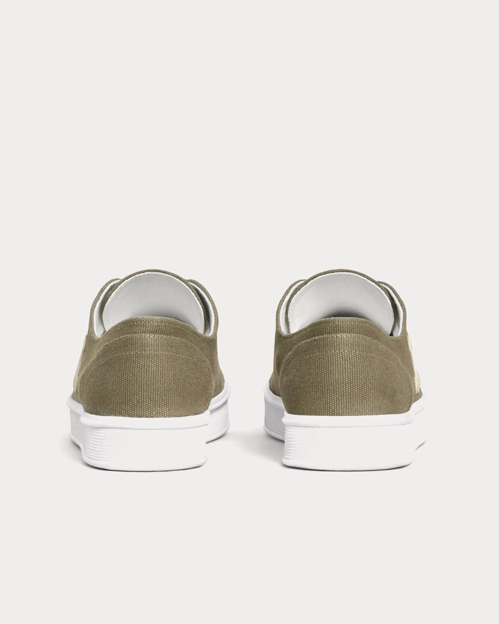 Jane Lace-Up with Triumph Patch Canvas & Calfskin Grey / White Low Top Sneakers