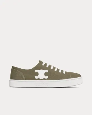 Jane Lace-Up with Triumph Patch Canvas & Calfskin Grey / White Low Top Sneakers