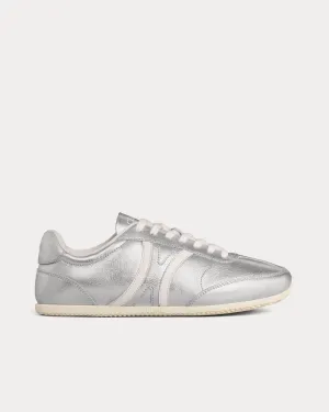 Jogger with Triomphe Signature Laminated Calfskin Silver / Optic White Low Top Sneakers