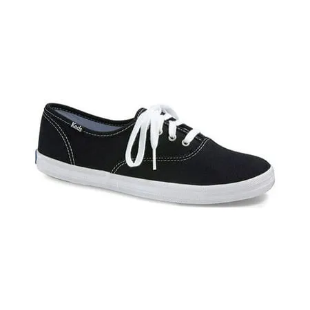 Keds Champion Oxford Canvas Sneaker (Women's), Black/White, 8 Wide