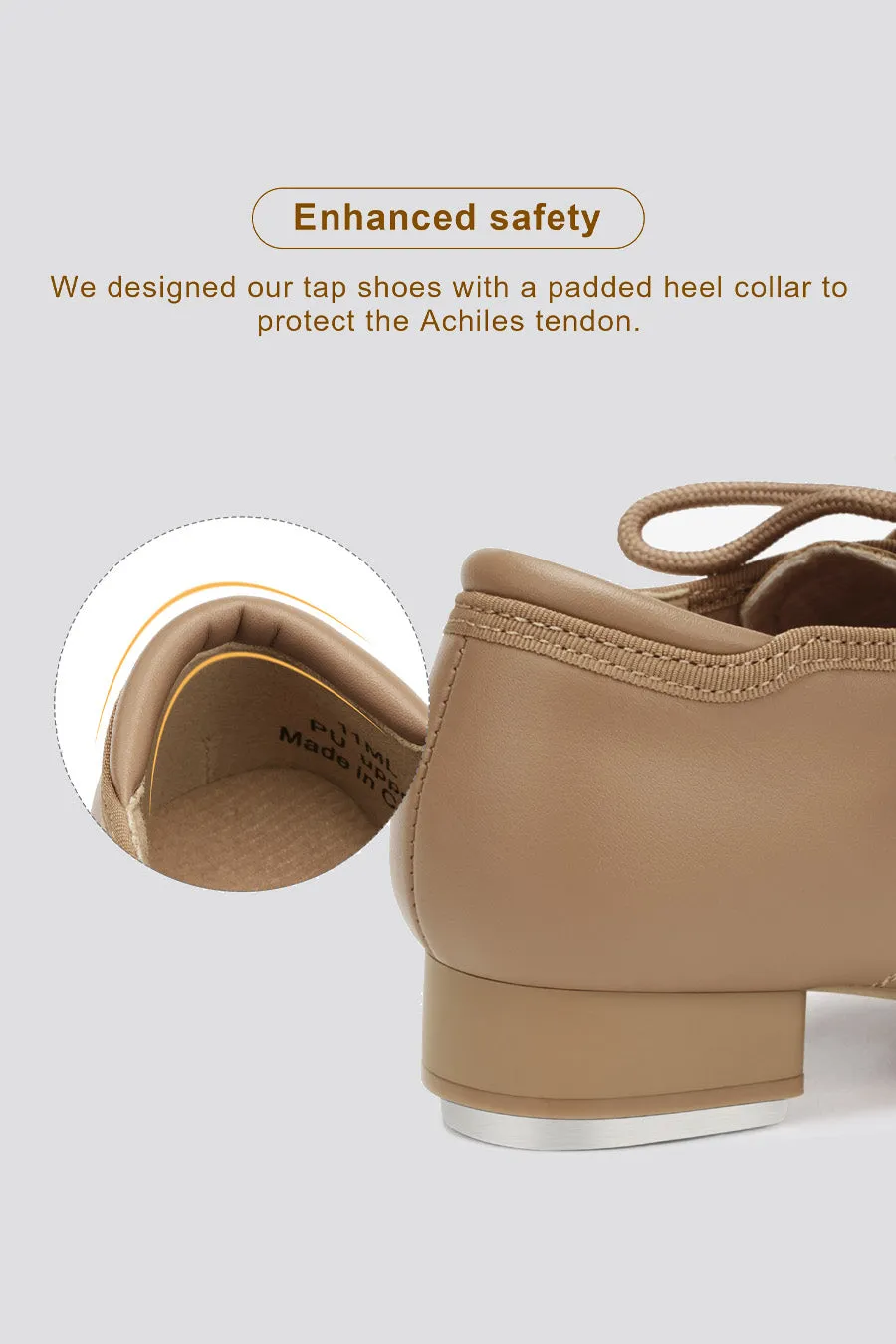 Kids Lace Up PU Leather Tap Shoes