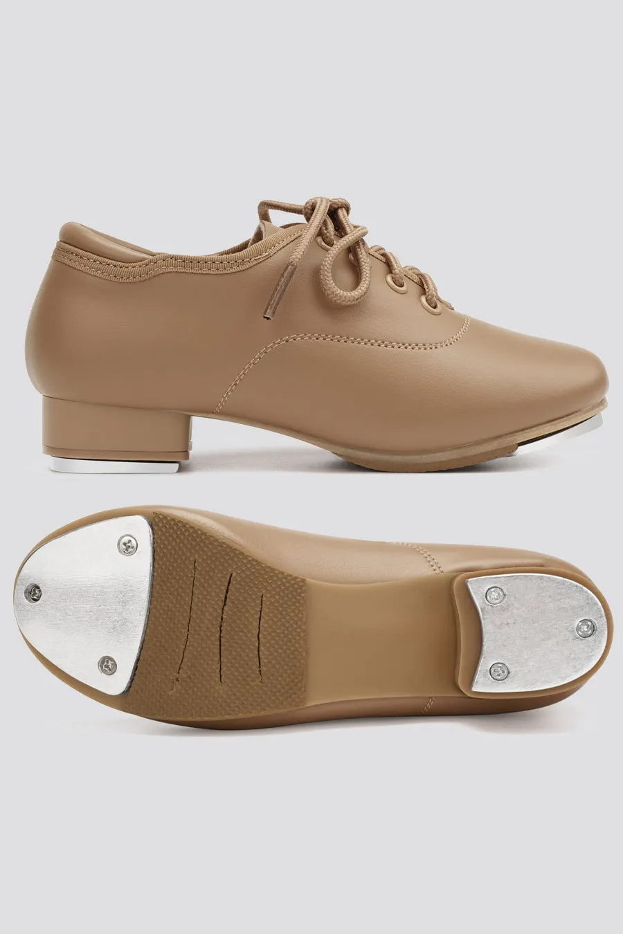 Kids Lace Up PU Leather Tap Shoes